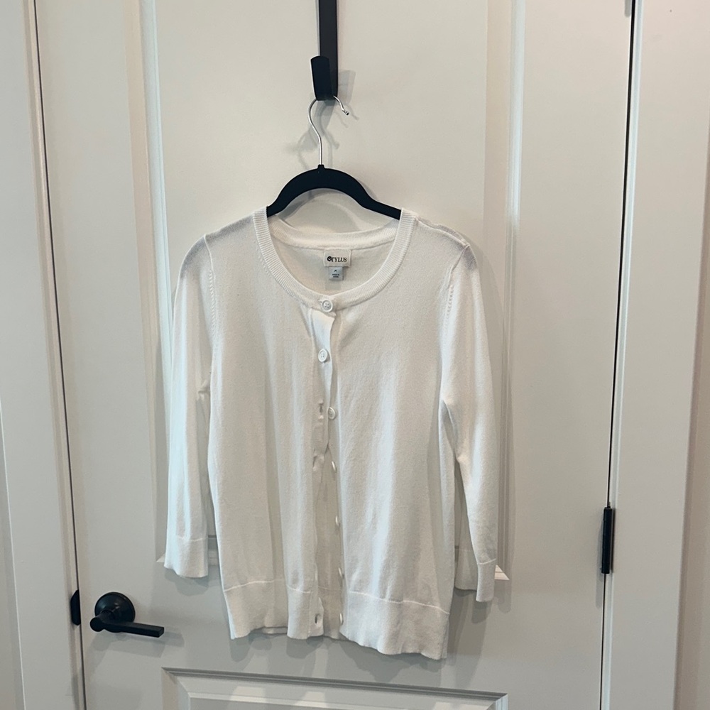 Talbots Elegant Cream Cardigan Sweater